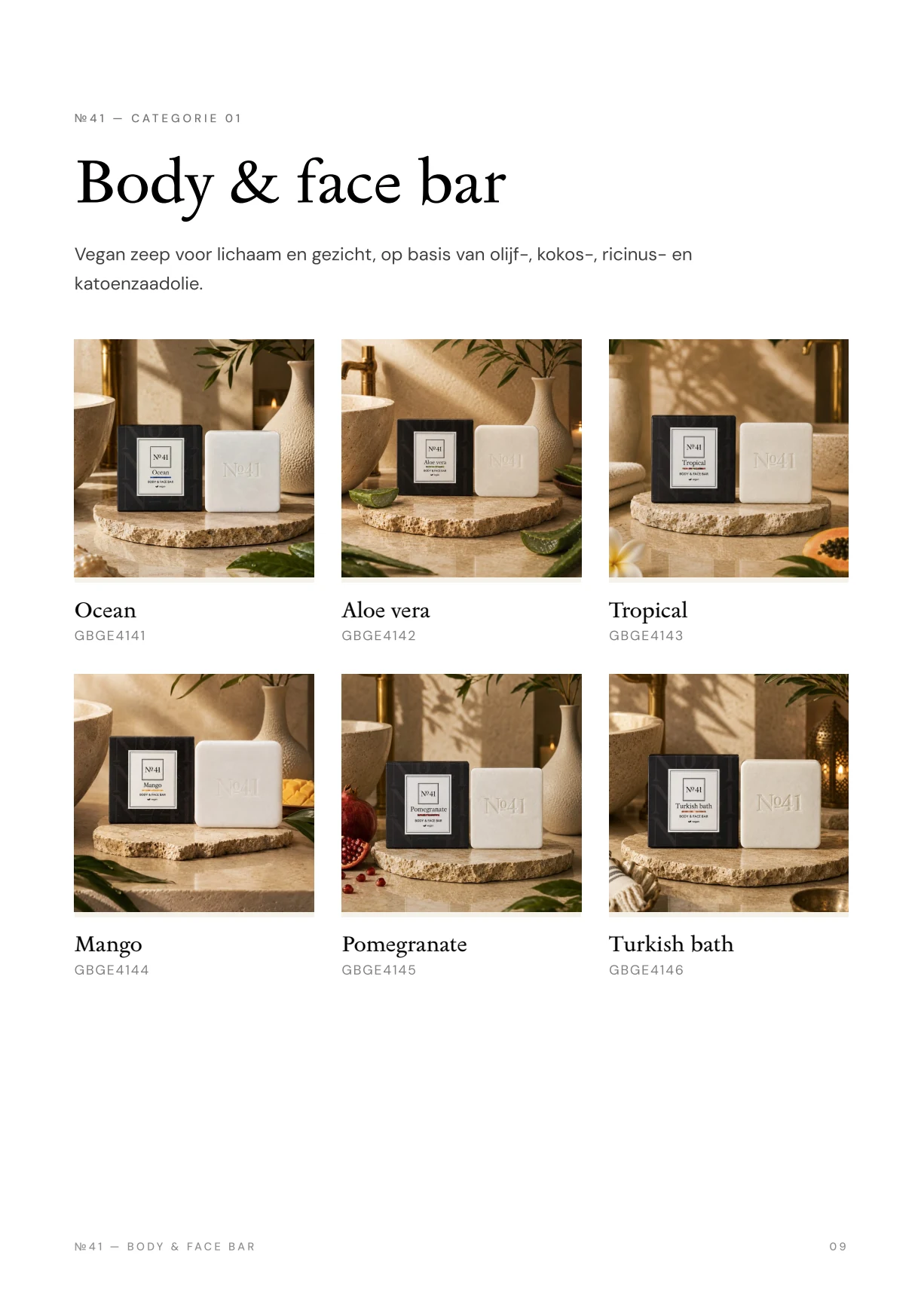 Overzicht van No41 Body en Face Bars