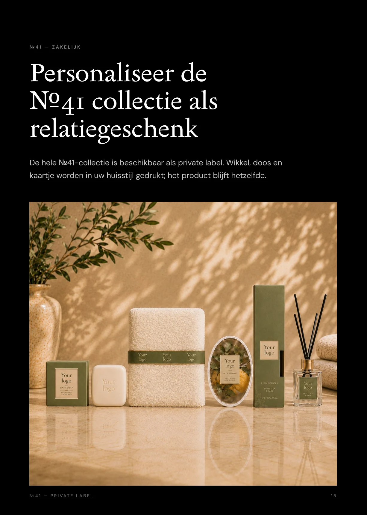 Achterpagina over personalisatie van de No41-collectie