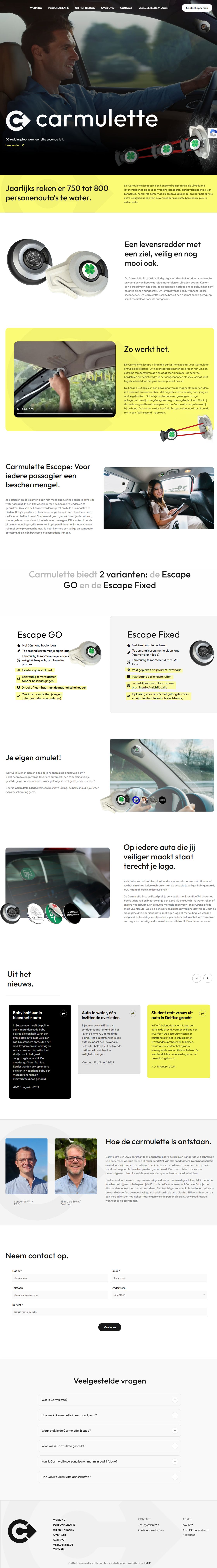 Volledige lokale opname van de publieke Carmulette-homepage
